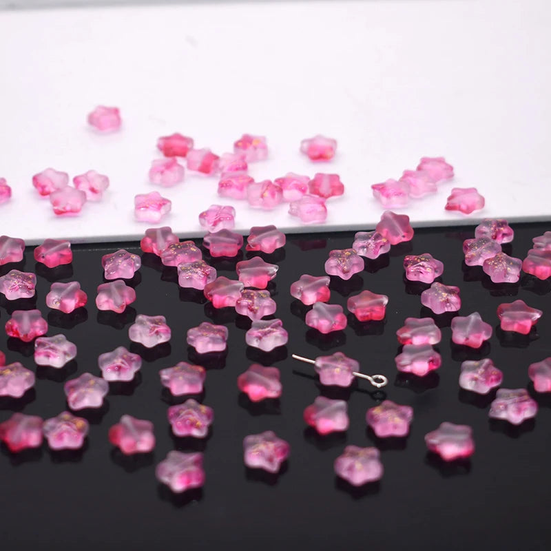 Mixed-color 8mm 60pcs Star Beads Czech Glass Loose Spacer Beads Handmade Diy Accessories Jewelry Making Necklace Earrings