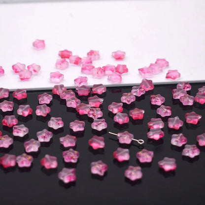 Mixed-color 8mm 60pcs Star Beads Czech Glass Loose Spacer Beads Handmade Diy Accessories Jewelry Making Necklace Earrings