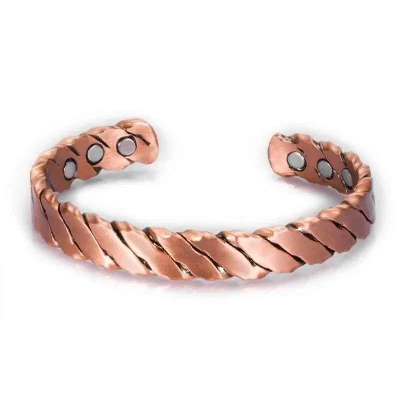 Men Pure Copper Bracelet Health Energy Germanium Magnetic Bracelet Vintage Hologram Chain Link Bracelets for Women Arthritis