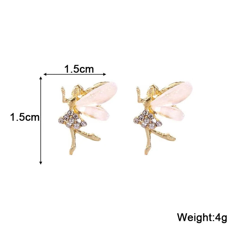 Pure White Women's Dangle Earrings Blooming Flower Acrylic Enamel Butterfly Imitation Pearl Heart Hanging Earrings Elegant brinc
