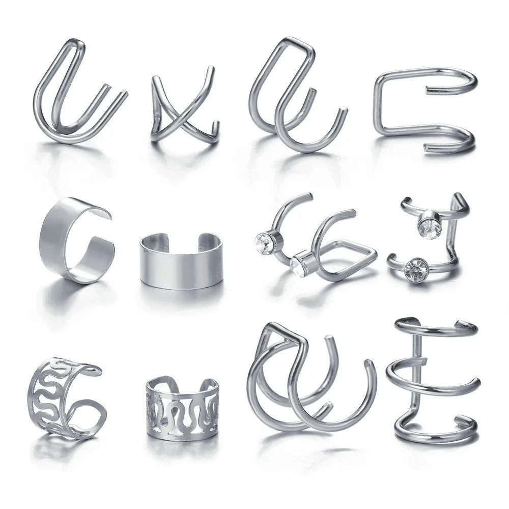 Simple Metal Geometric Butterfly Love Star Earrings Necklace Ring Fashion Jewelry Sets for Women Daily Wear Party Vacation Gifts