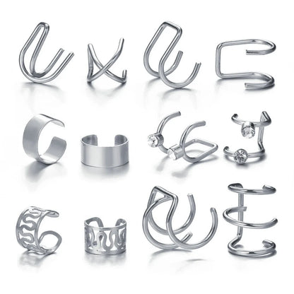 Simple Metal Geometric Butterfly Love Star Earrings Necklace Ring Fashion Jewelry Sets for Women Daily Wear Party Vacation Gifts