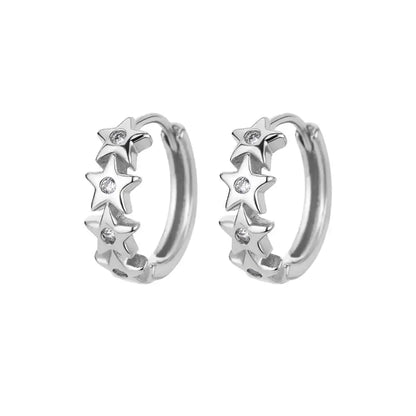 Stainless Steel Star Hoop Earings For Women 2024 Trend New In Luxury Gold Color Earrings Ear Jewelry Gift pendientes mujer