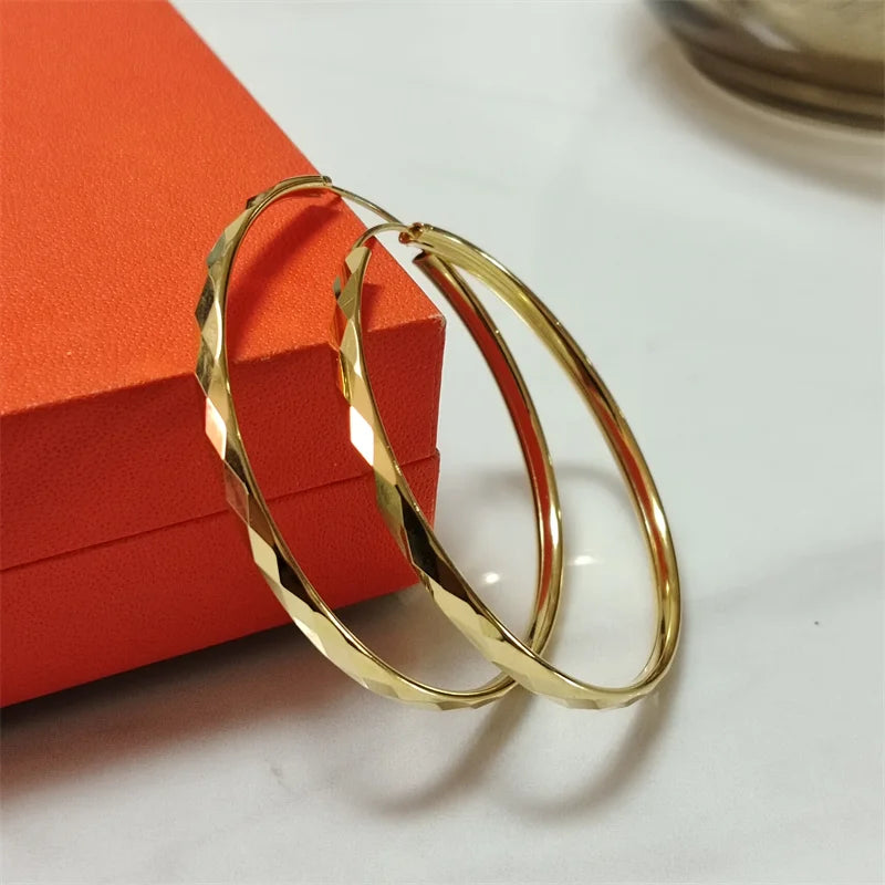 Senlissi - 925 Sterling Silver Hoop Earrings For Women 18K Gold Plated Jewelry Dazzling Women's Hoops Earrings Christmas Gifts