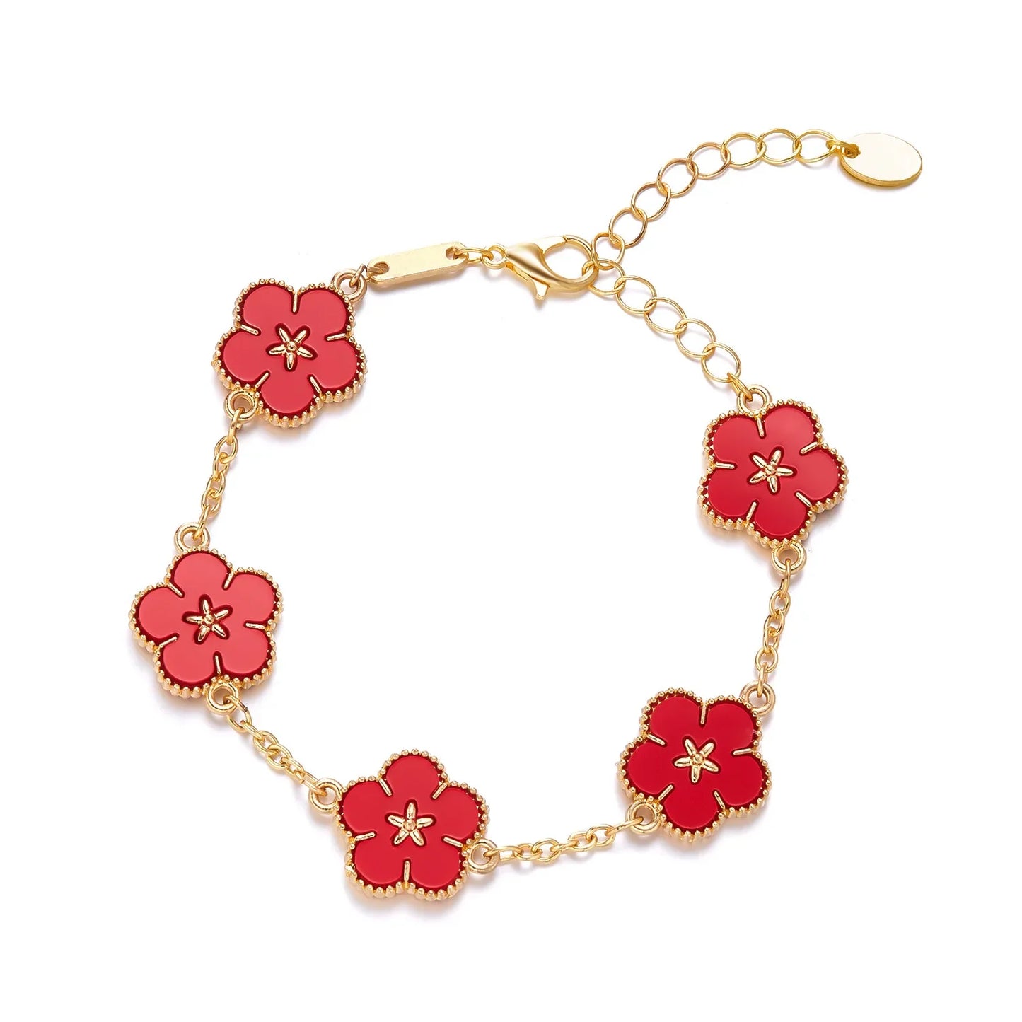 1Pcs Luck Five Leaf Flower Pendant Jewelry Bracelet for Women Gift Fashion Trendy Clover  Bracelet Earring Party Jewelry Gift