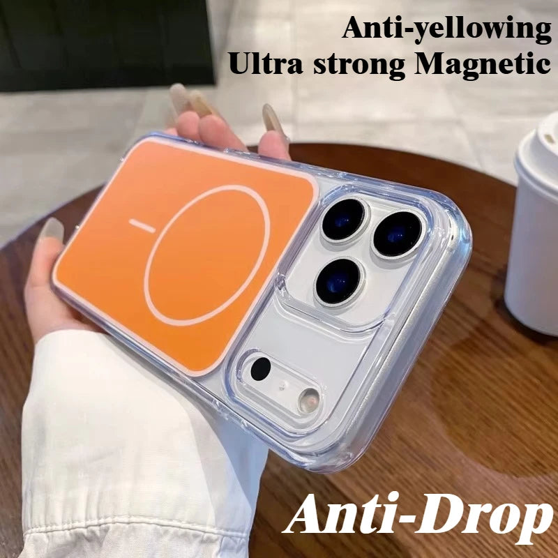 Anti-yellowing Matte Back Panel Magnetic Phone Case For IPhone17 Pro Max Air Wireless Charging Clear Soft Border Anti-Drop Cover