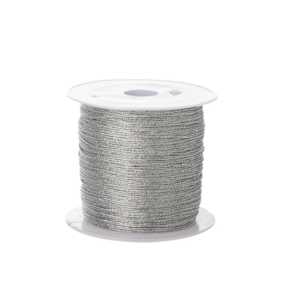 0.4mm 50m Nylon Gold Silver Thread Jewelry Cord Wire For DIY Bracelet Beading Making Needlework Material Craft Accessory Supply