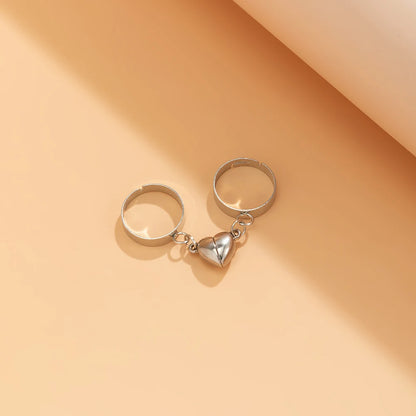New Simple Couple Rings Silver Color Sun Moon Adjustable Open Ring For Women Men Wedding Fashion Jewelry Gifts