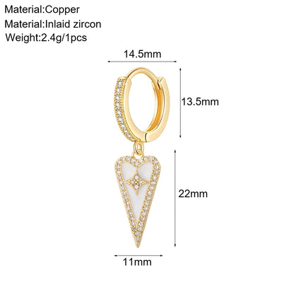 Cute Sun Moon Star Rainbow Red Heart Love Rose Flower Korean Hoop Earrings for Women Gold Color New In Earring High Quality