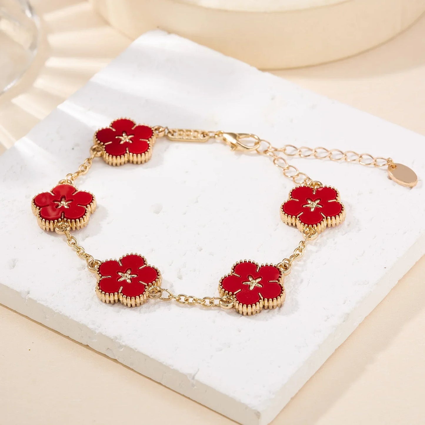 1Pcs Luck Five Leaf Flower Pendant Jewelry Bracelet for Women Gift Fashion Trendy Clover  Bracelet Earring Party Jewelry Gift