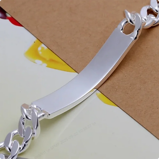 Stylish 925 Sterling Silver Classic Minimalist Men's Bracelet - Luxury Engagement Gift/Party Jewelry