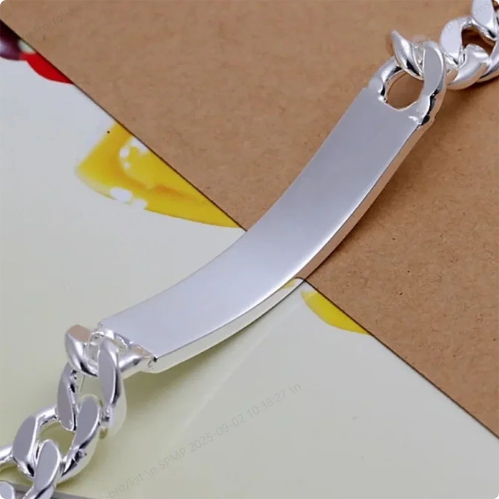 Stylish 925 Sterling Silver Classic Minimalist Men's Bracelet - Luxury Engagement Gift/Party Jewelry