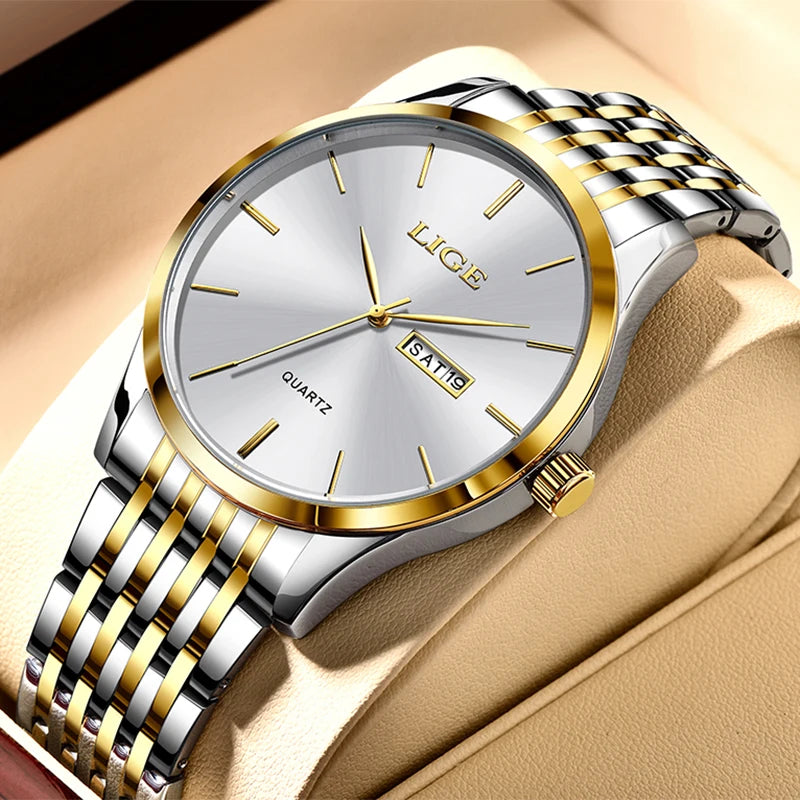 LIGE 2023 New Gold Watch Women Watches Ladies Creative Steel Women's Bracelet Watches Female Waterproof Clock Relogio Feminino