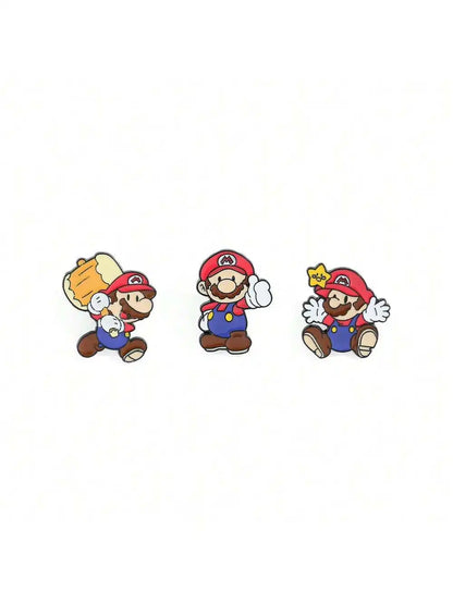 3/6 pcs Classic Game Super Mario Bros Enamel Lapel Pins Cartoon Mario Bros Brooch for Backpack Badge Pins Accessories