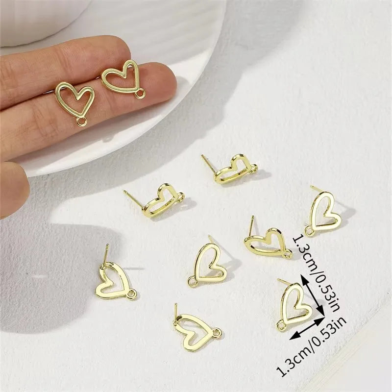 10pcs/set DIY Stainless Steel Earrings Connectors Round Irregular Gold Color Earrings Back Earrings Setting for Jewelry Making