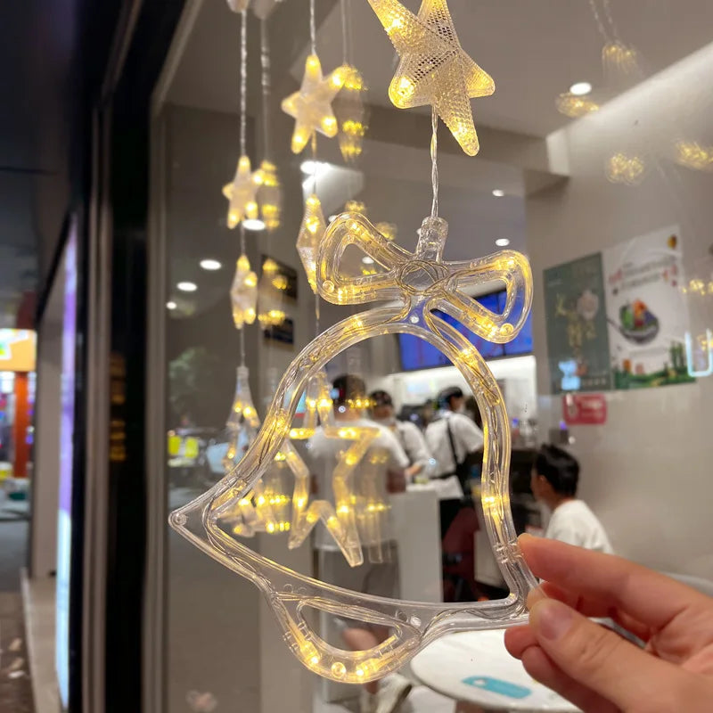 Christmas LED Suction Cup Lights Santa Claus Snowflake Elk Window Decoration Christmas Home Decoration New Year Lights Navidad