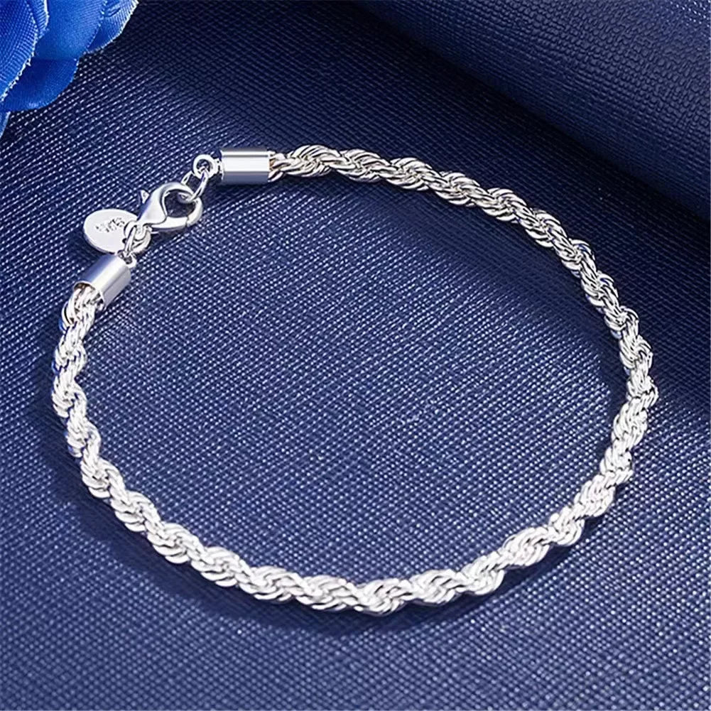 925 Sterling Silver 3MM Snake Chain Bracelets For Women Men Simple Hip Hop Punk Charm Bracelet Fashion Party Wedding Jewelry