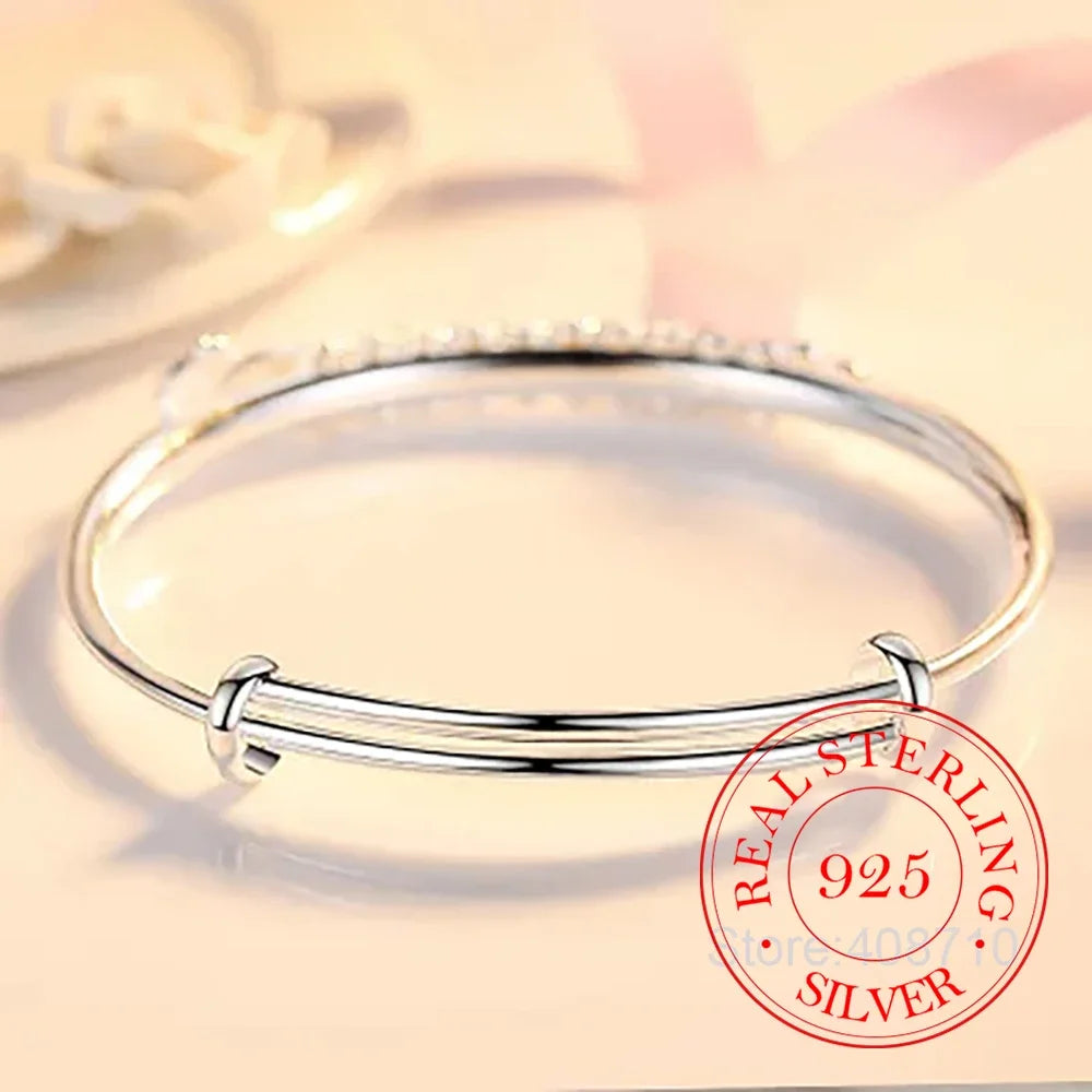925 Sterling Silver Luxury Noble Phoenix Bangle Bracelets for Women Adjustable Fashion Party Wedding Accessories Jewelry Gifts