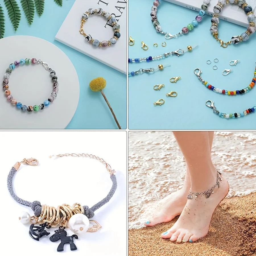 1set Box Gold Silver Lobster Clasp Open Jump Rings For Jewelry Making Bracelets Necklaces Hooks Chain Closure DIY Accessories