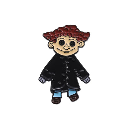 Horror Animated Films Coraline Doll Enamel Pins Punk Character Metal Brooch Backpack Badge Halloween Accessory Gifts for Friends