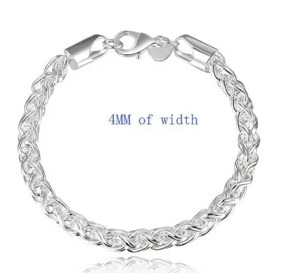 Creative Twist Circle Chain Women Men Silver Plated Bracelets New High 925quality Fashion Jewelry Christmas Gifts H070