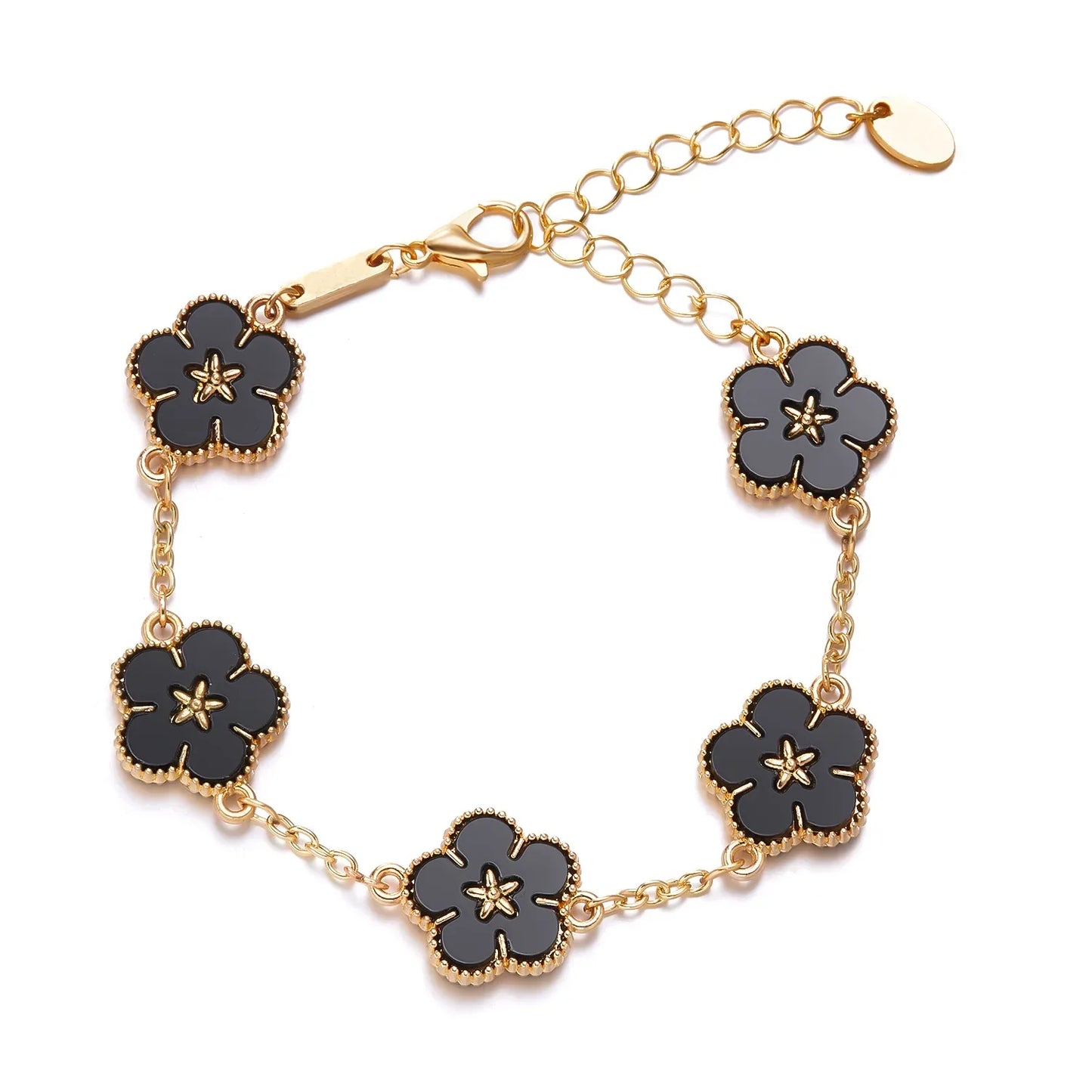 1Pcs Luck Five Leaf Flower Pendant Jewelry Bracelet for Women Gift Fashion Trendy Clover  Bracelet Earring Party Jewelry Gift