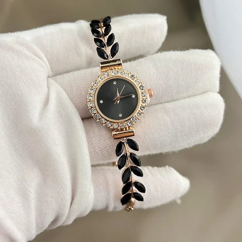 Luxury Brand Diamond Women Watches Green Watch Ladies Wrist Watch Rhinestone Womens Bracelet Watches New Female Relogio Feminino