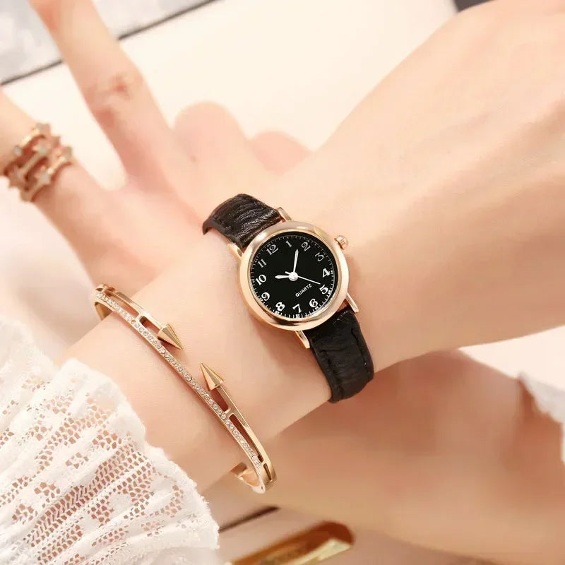 Simple Women Watches Small Round Girl's Belt Watches Quartz Wristwatches Dress Women's Watch Gift Women Watches Reloj Para Mujer