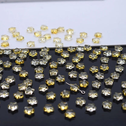 Mixed-color 8mm 60pcs Star Beads Czech Glass Loose Spacer Beads Handmade Diy Accessories Jewelry Making Necklace Earrings