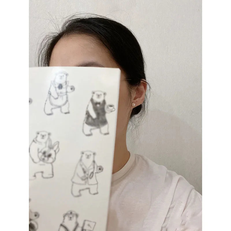 Vintage Disc Pearl Zirconia Stud Earrings Women, S925 Sterling Silver, Gentle Jewelry, Girly Gift, Daily Occasion, High Quality