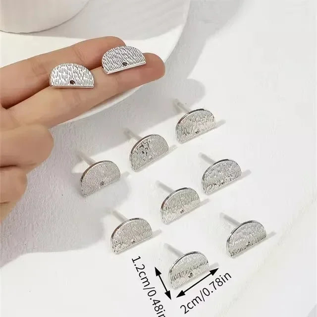 10pcs/set DIY Stainless Steel Earrings Connectors Round Irregular Gold Color Earrings Back Earrings Setting for Jewelry Making