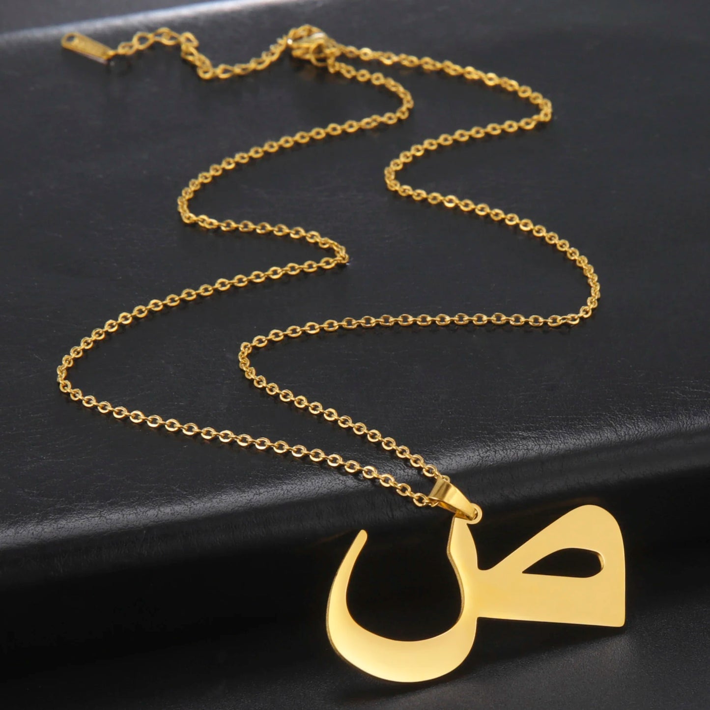 Cazador Gold Color 28 Arabic Letter Necklace for Women Stainless Steel Arab Alphabet Pendant Choker Necklaces Jewelry 2024 Trend