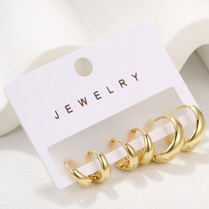 Simple Metal Geometric Butterfly Love Star Earrings Necklace Ring Fashion Jewelry Sets for Women Daily Wear Party Vacation Gifts