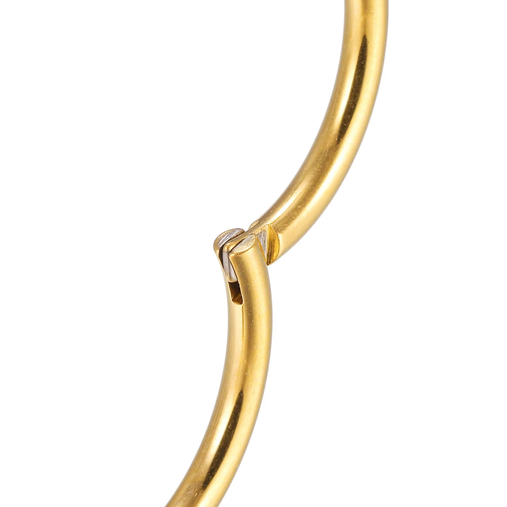 10Pcs/Lot Stainless Steel Circle Hoop Earring Gold Color Round Geometry Earrings Jewelry Findings for DIY Earring Jewelry Making