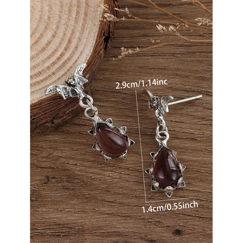 Vintage Cute Animal Bat Design Earrings for Women Gothic Halloween Easter Jewelry