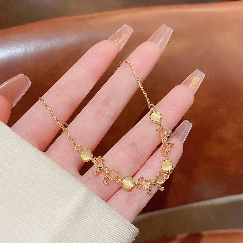 1Pcs Luck Five Leaf Flower Pendant Jewelry Bracelet for Women Gift Fashion Trendy Clover  Bracelet Earring Party Jewelry Gift