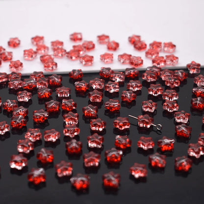 Mixed-color 8mm 60pcs Star Beads Czech Glass Loose Spacer Beads Handmade Diy Accessories Jewelry Making Necklace Earrings