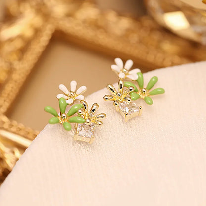 925 Silver Needle Vintage Green Crystal Butterfly Drop Earrings for Women Jewelry New Trending Luxury Zircon Women's Earrings