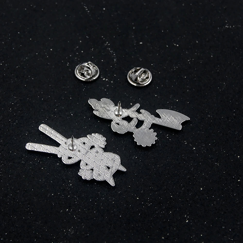 Anime Demon Slayer Brooch Enamel Kimetsu no Yaiba Sword Pins Weapon Badge Fans Cosplay Souvenir Props Backpack Jewelry Gift