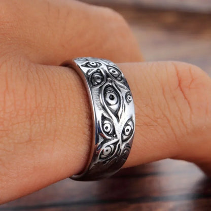 Vintage Gothic Minimalist Trend Devil's Eye Ring Men's and Women's Street Niche Party Creative Fashion Hip Hop Niche GiftJewelry