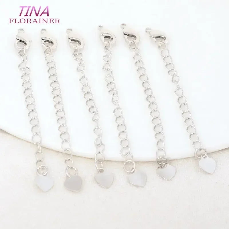 6PCS 14K Gold Color Brass Extender Chain with Lobster Clasps High Quality Jewelry Accessories  For DIY Jewelry Making Findings