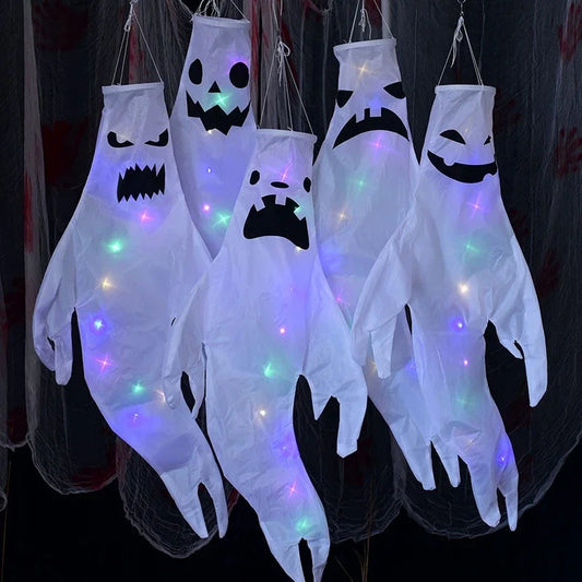 Hanging Ghost Halloween LED Luminous Ghost Children's Gift Scary Party Props Home Outdoor Courtyard Bar Hanging Decorations