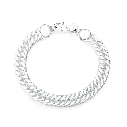 Creative Twist Circle Chain Women Men Silver Plated Bracelets New High 925quality Fashion Jewelry Christmas Gifts H070