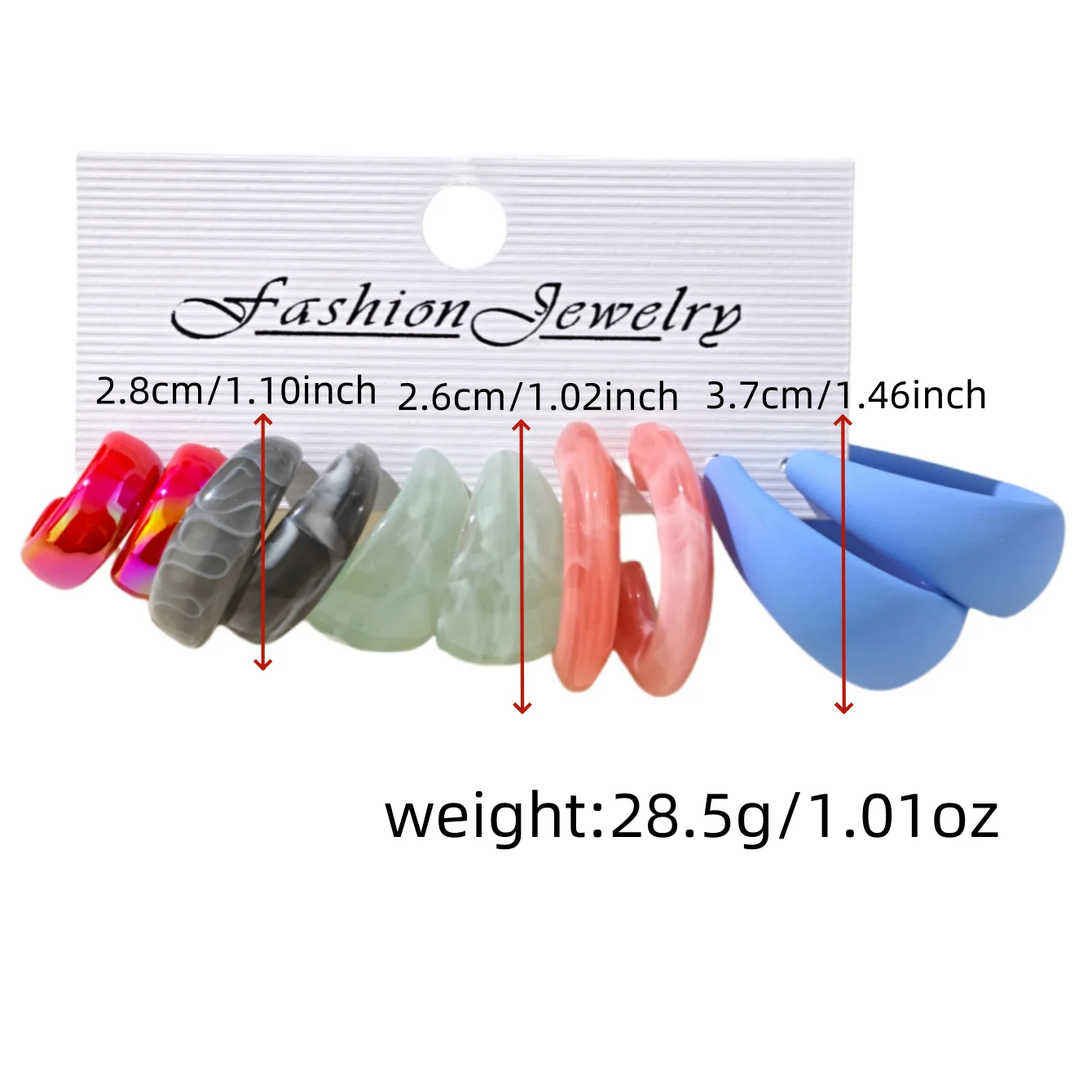 Bohemian Colorful Drop C Shape Glass Acrylic Hoop Earrings Geometric Faux Pearl Women Accessories