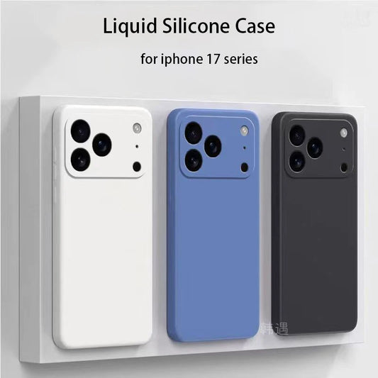 Square Liquid Silicone Phone Case for Apple iPhone 17 Pro Max 17 Air Soft Cover Case