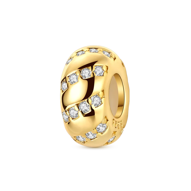 Gold Series DIY Charms Bead Original 925 Sterling Silver Inlaid Zirconium Sun Leopard Pendants Fit Bracelet Jewelry Gift Marking