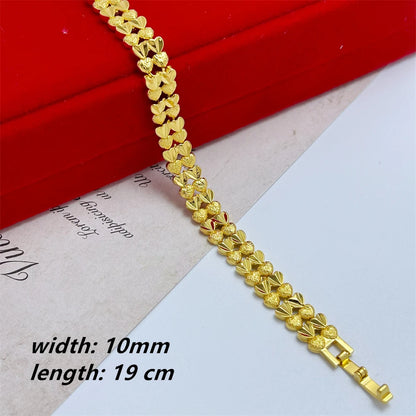 Stainless Steel Women's Hand Bracelet Crown Heart Leaves Flower Wide Chain Wristband Pulsera Femme Vintage Jewelry Party Gifts