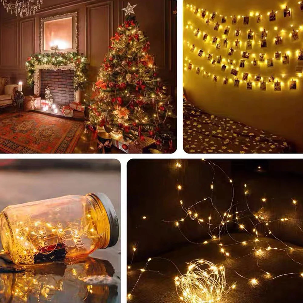 Led Copper Wire Fairy Lights USB Powered LED String Lights Holiday Outdoor Lamp Garland Luces for Christmas Party Wedding Decor