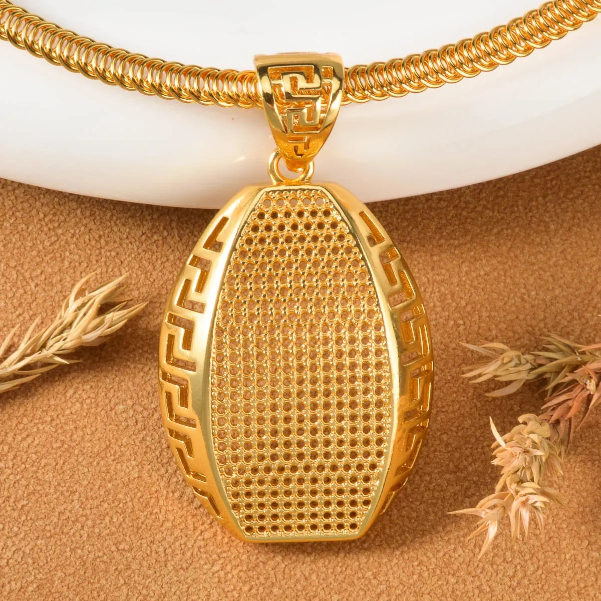 New Style Jewelry Sets Luxury Pendant Earrings Dubai 18k Gold Plated Necklace Party Anniversary Birthday Gifts Accessories