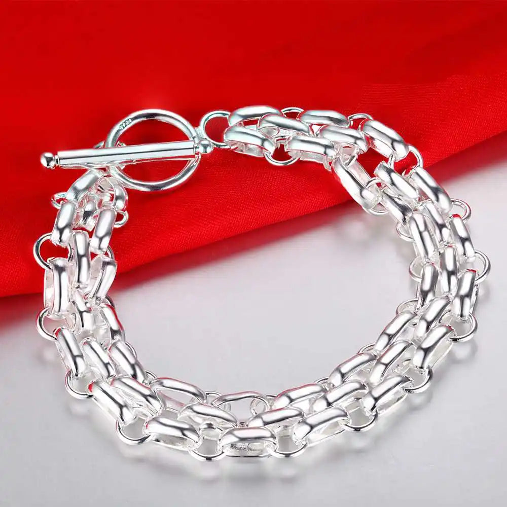 925 Sterling Silver Bracelet Heart High Quality Romance Chain For Woman Men Fashion Engagement Party Wedding Jewelry Gift